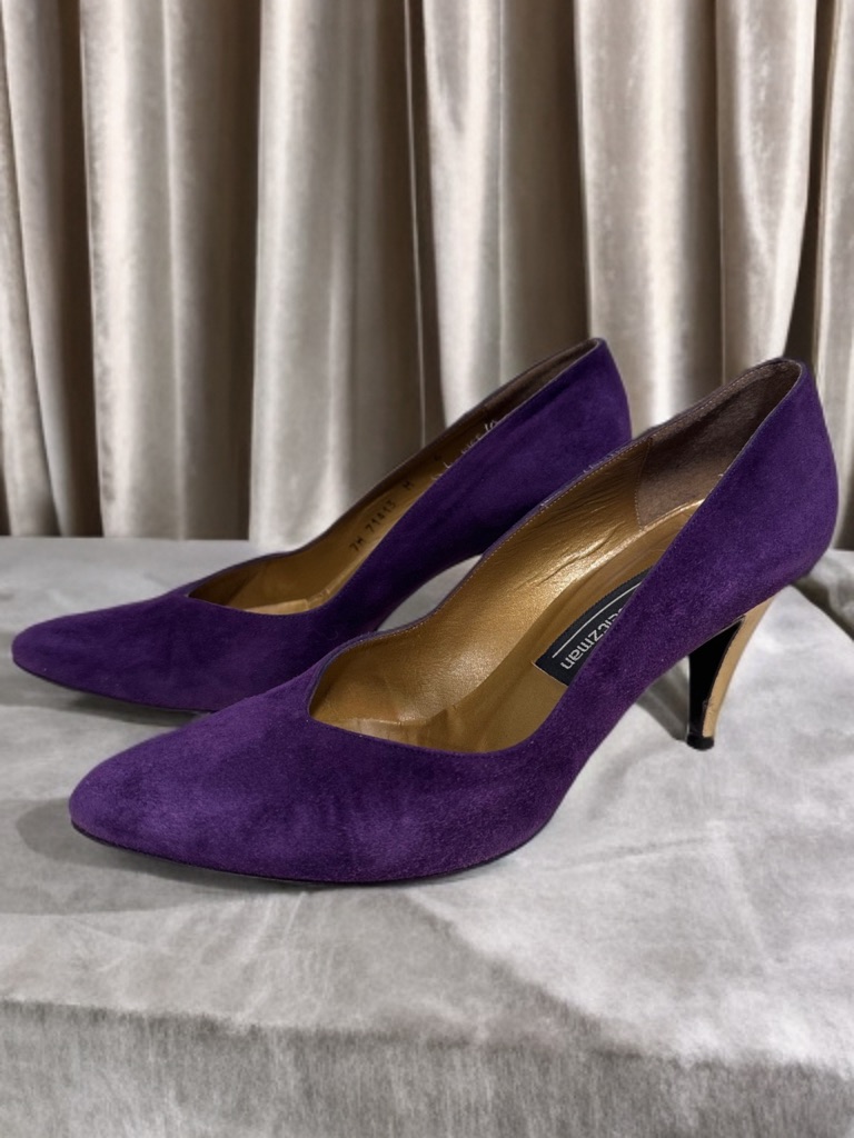 Stuart Weitzman Purple Suede Pointed Toe Pumps 71413- Luxury Heels 7w